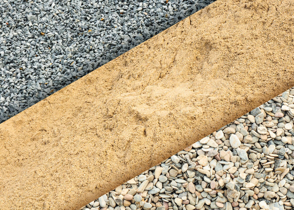 gravel and sand